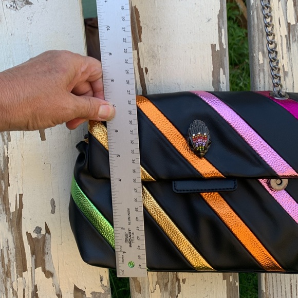 Kurt Geiger handbag crossbody metallic stripes black - Picture 12 of 16